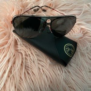 Rayban Aviatar sunglasses with red trim. Only worn a few times